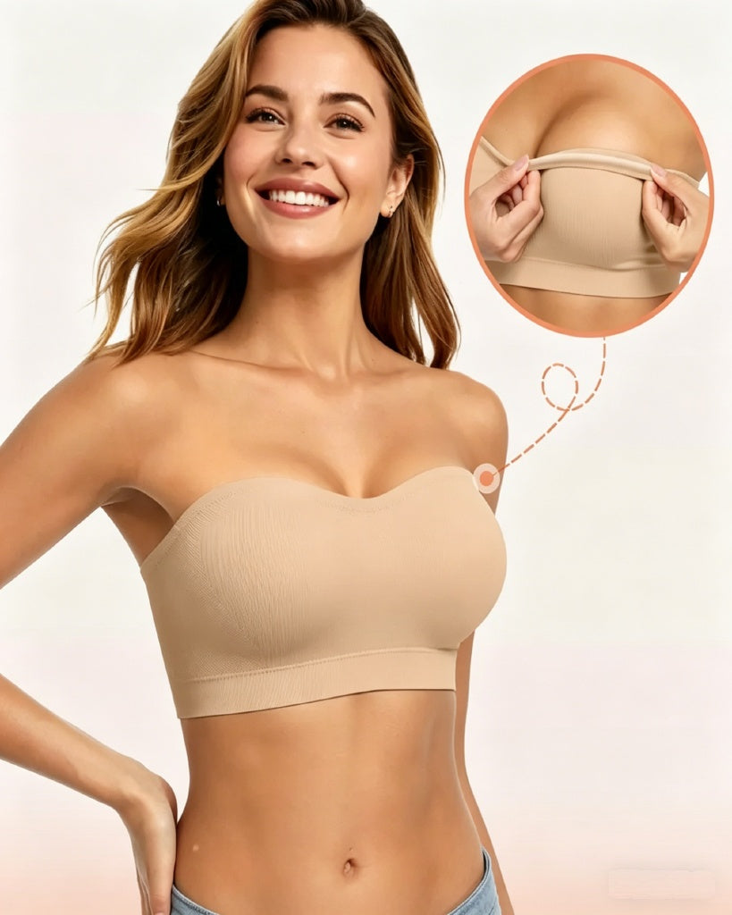 Strapless Bandeau Bra, non-slip silicone | Velaure