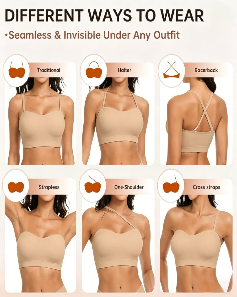 Strapless Bandeau Bra, non-slip silicone | Velaure