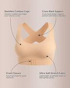Cross-Back Front-Closure Posture Bra | Velaure