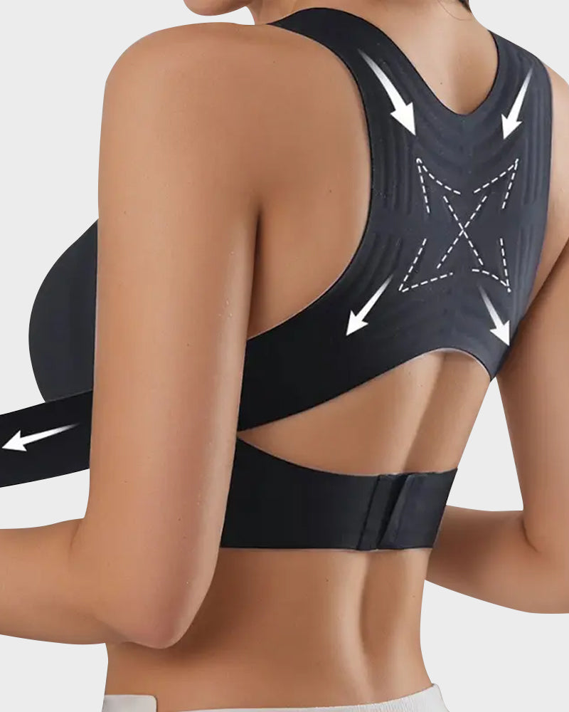 Cross-Back Front-Closure Posture Bra | Velaure
