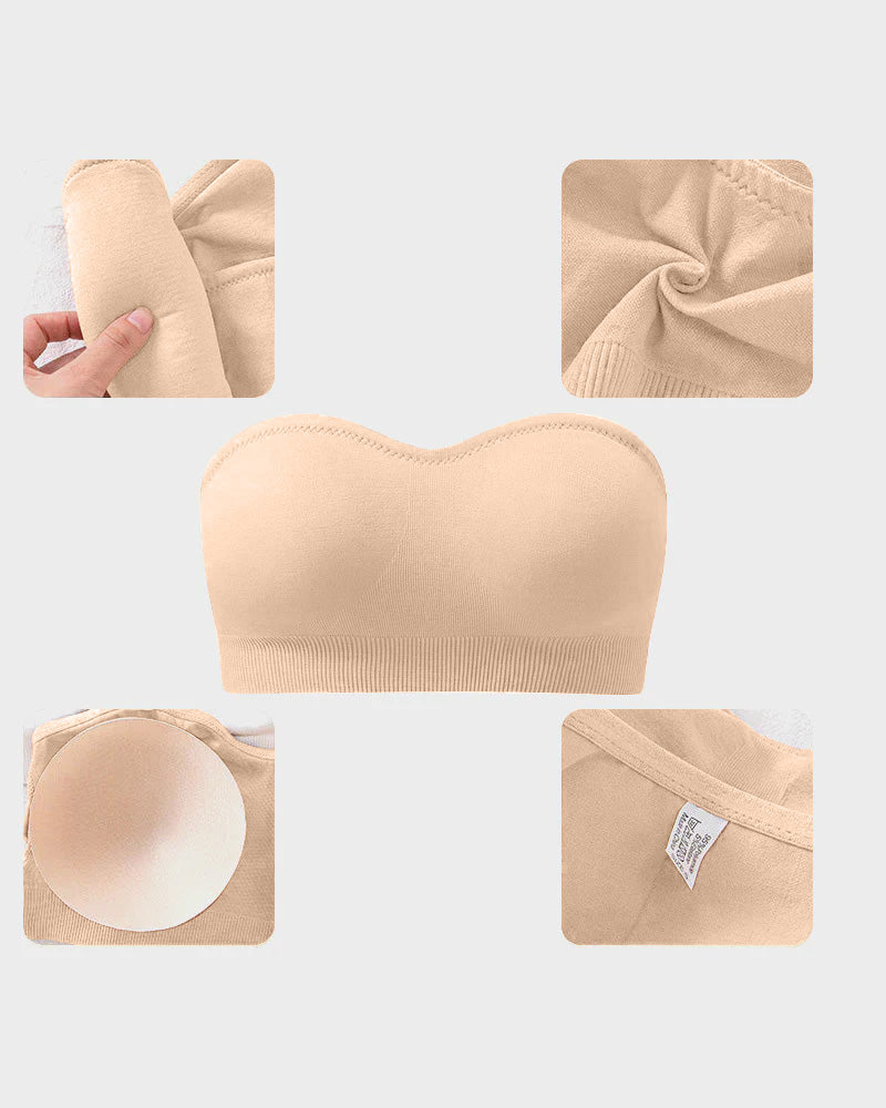 Strapless Bandeau Bra, non-slip silicone | Velaure