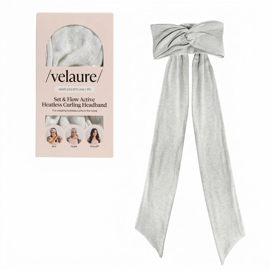 Set & Flow Heatless Curling Headband Heather Gray